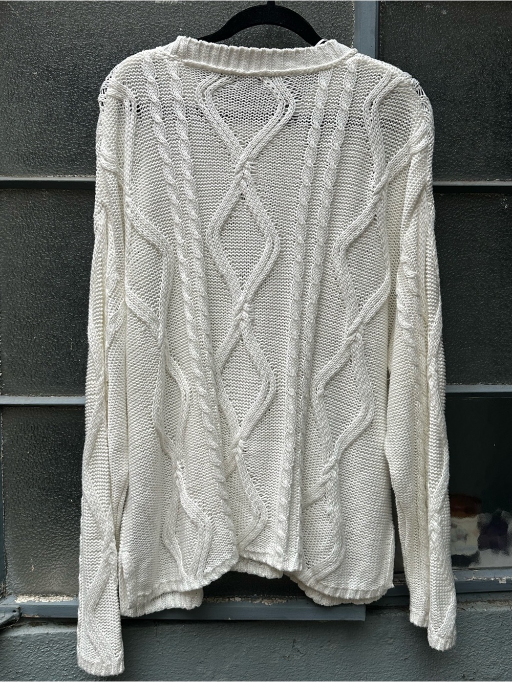 Wild Fable Women White Cable Knit Crew Neck Cozy Beach Sweater Size XXL NWT - Picture 7 of 10
